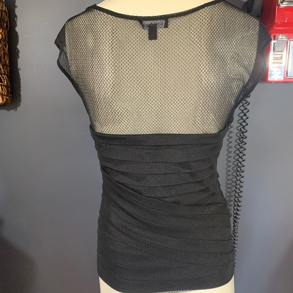 Bebe illusion sleeveless lace bandage ruched top - Picture 8 of 11